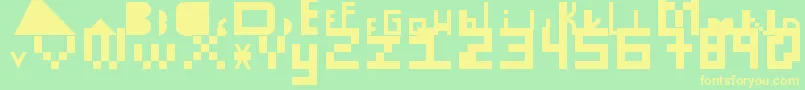 HolaBitch-fontti – keltaiset fontit vihreällä taustalla