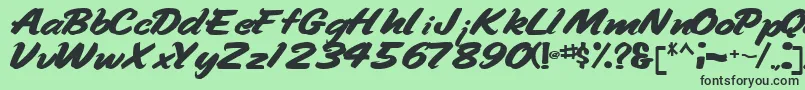 Handyman94Bold Font – Black Fonts on Green Background