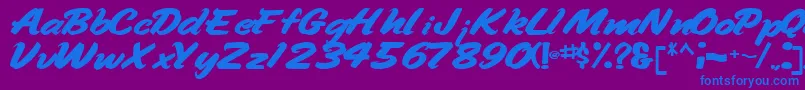 Handyman94Bold Font – Blue Fonts on Purple Background