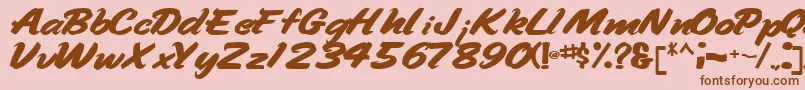 Handyman94Bold Font – Brown Fonts on Pink Background