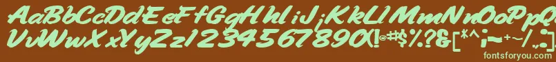 Lisätietoja Handyman94Bold-fontista Handyman94Bold-fontti – vihreät fontit ruskealla taustalla