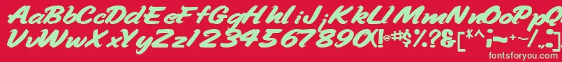 Handyman94Bold Font – Green Fonts on Red Background