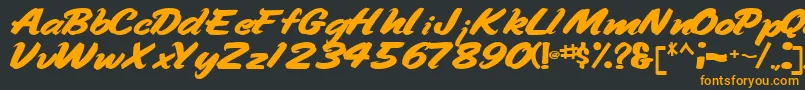 Handyman94Bold Font – Orange Fonts on Black Background