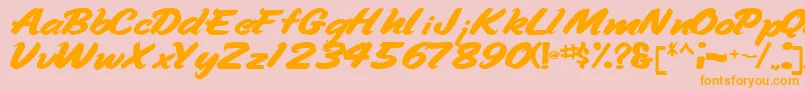 More about Handyman94Bold Font Handyman94Bold Font – Orange Fonts on Pink Background