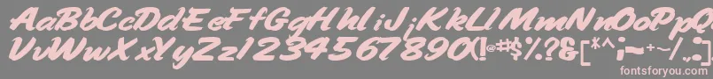 Handyman94Bold Font – Pink Fonts on Gray Background