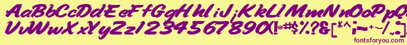 More about Handyman94Bold Font Handyman94Bold Font – Purple Fonts on Yellow Background