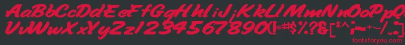 Handyman94Bold Font – Red Fonts on Black Background