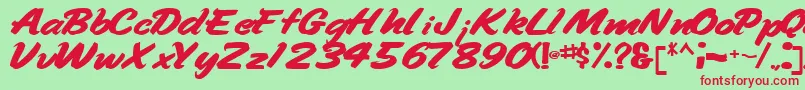 Handyman94Bold Font – Red Fonts on Green Background