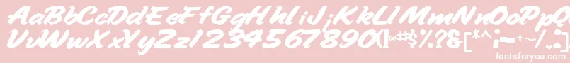 Handyman94Bold Font – White Fonts on Pink Background