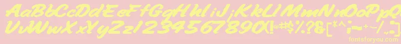 Handyman94Bold Font – Yellow Fonts on Pink Background