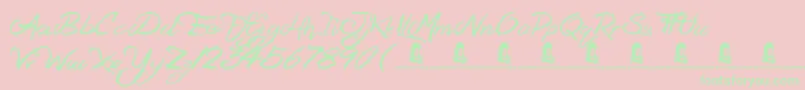 SandyBay Font – Green Fonts on Pink Background