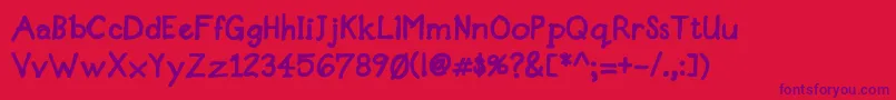 DesignerNotesBold Font – Purple Fonts on Red Background