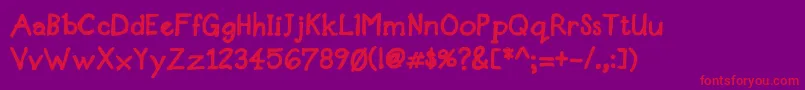 DesignerNotesBold Font – Red Fonts on Purple Background