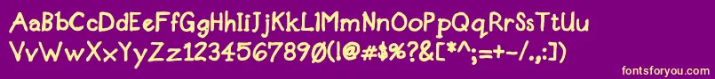 DesignerNotesBold Font – Yellow Fonts on Purple Background