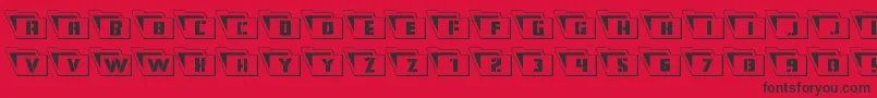 Eyesonlyoutleft Font – Black Fonts on Red Background