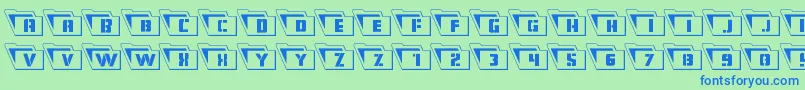 Eyesonlyoutleft Font – Blue Fonts on Green Background