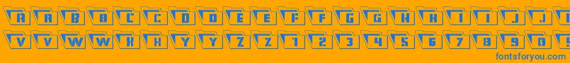 Eyesonlyoutleft Font – Blue Fonts on Orange Background