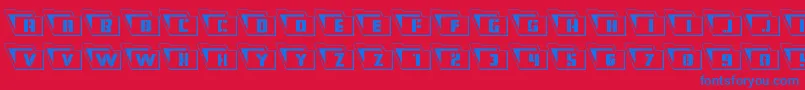 Eyesonlyoutleft Font – Blue Fonts on Red Background