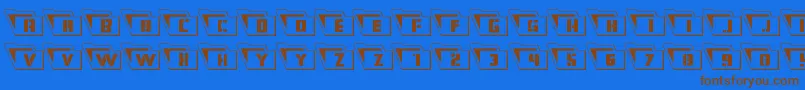 Eyesonlyoutleft Font – Brown Fonts on Blue Background