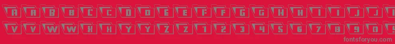 Eyesonlyoutleft Font – Gray Fonts on Red Background