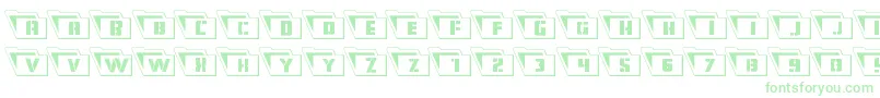 Eyesonlyoutleft-Schriftart – Grüne Schriften auf weißem Hintergrund