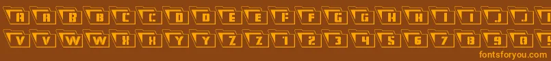 Eyesonlyoutleft Font – Orange Fonts on Brown Background