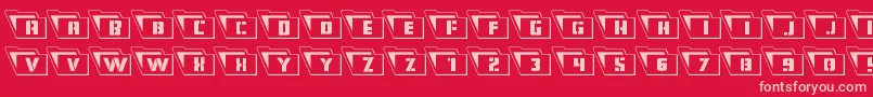 Eyesonlyoutleft-fontti – vaaleanpunaiset fontit punaisella taustalla