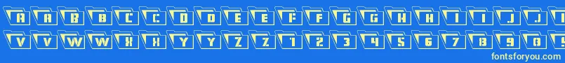 Eyesonlyoutleft Font – Yellow Fonts on Blue Background