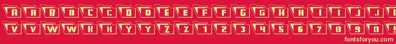 Eyesonlyoutleft Font – Yellow Fonts on Red Background