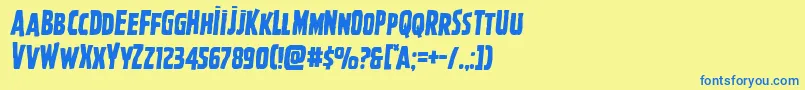 Ghoulishintentsemital Font – Blue Fonts on Yellow Background