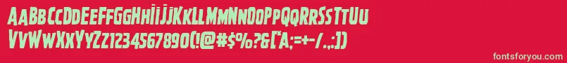 Ghoulishintentsemital Font – Green Fonts on Red Background