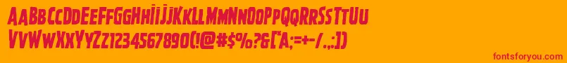 Ghoulishintentsemital Font – Red Fonts on Orange Background