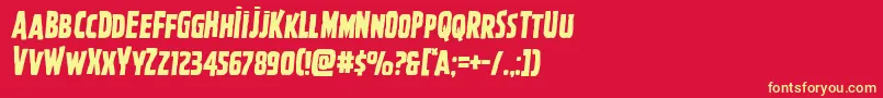 Ghoulishintentsemital Font – Yellow Fonts on Red Background