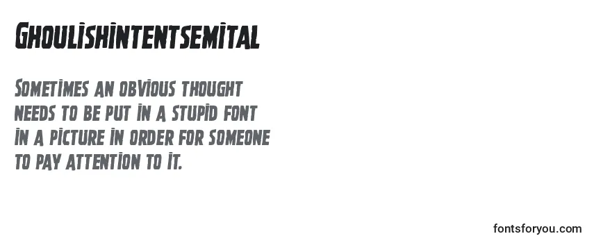 Review of the Ghoulishintentsemital Font