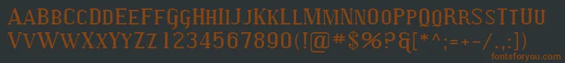 Шрифт Sfcovingtonscexp – коричневые шрифты на чёрном фоне