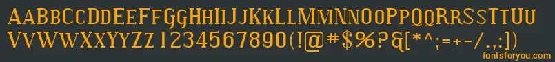 フォントSfcovingtonscexp – 黒い背景にオレンジの文字