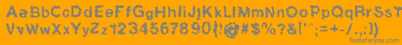 Hucris Font – Gray Fonts on Orange Background