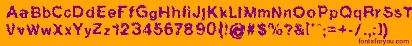 Hucris Font – Purple Fonts on Orange Background