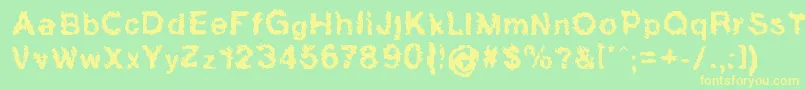 Hucris Font – Yellow Fonts on Green Background