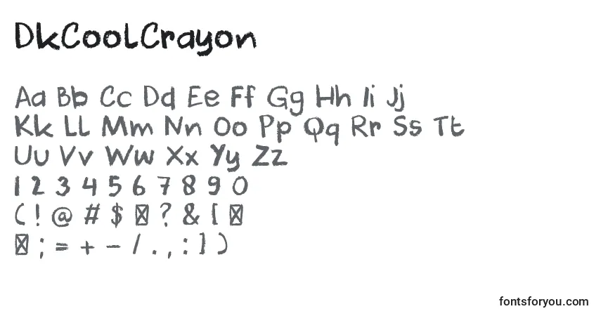 A fonte DkCoolCrayon – alfabeto, números, caracteres especiais