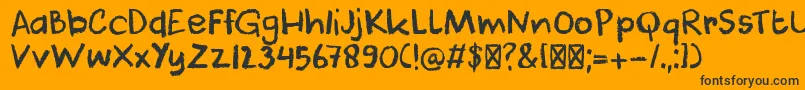 DkCoolCrayon Font – Black Fonts on Orange Background