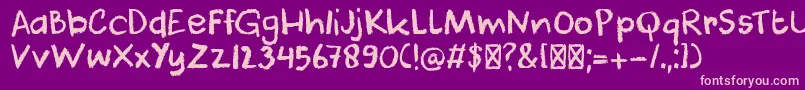 DkCoolCrayon Font – Pink Fonts on Purple Background