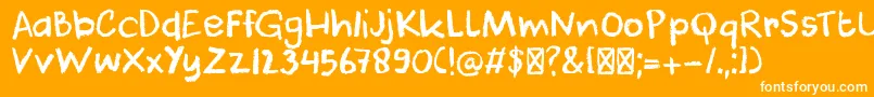 DkCoolCrayon Font – White Fonts on Orange Background