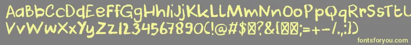 DkCoolCrayon Font – Yellow Fonts on Gray Background