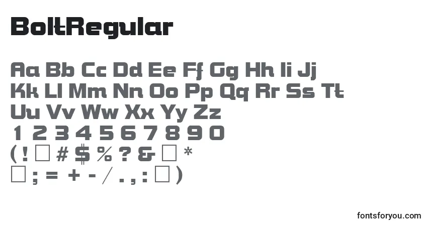 Шрифт BoltRegular – алфавит, цифры, специальные символы