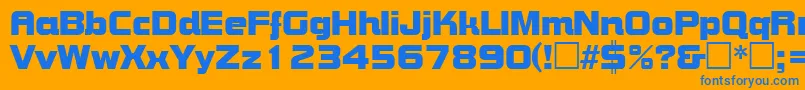 BoltRegular-Schriftart – Blaue Schriften auf orangefarbenem Hintergrund