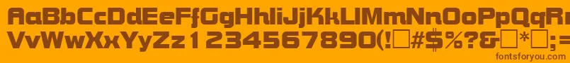 BoltRegular-Schriftart – Braune Schriften auf orangefarbenem Hintergrund