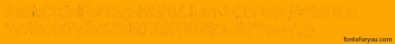 Brains-Schriftart – Schwarze Schriften auf orangefarbenem Hintergrund