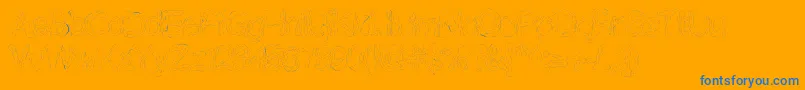 Brains-Schriftart – Blaue Schriften auf orangefarbenem Hintergrund