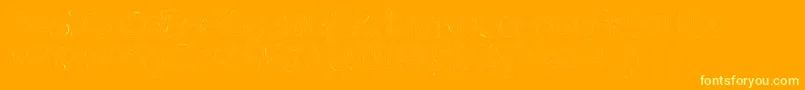 Brains-Schriftart – Gelbe Schriften auf orangefarbenem Hintergrund